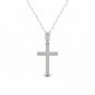 S925 Sterling Silver 0.1Ct TDW Diamond Cross Necklace