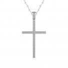 S925 Sterling Silver 0.15Ct TDW Diamond Cross Pendant Necklace S925 Sterling Silver 0.15Ct TDW Diamond Cross Pendant Necklace