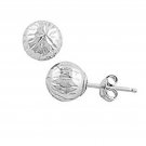 10K White Gold 5MM Diamond Cut Ball Stud Earrings 10K White Gold 5MM Diamond Cut Ball Stud Earrings
