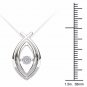 Real Solid 925 Silver 0.15 CT Round Cut Diamond Fashion Pendant Necklace HI I2
