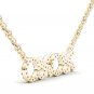10k Yellow Gold 0.15 Ct Natural Round Cut Diamond "XO" Pendant Necklace HI I2