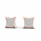 10k Rose Gold 0.10 Ct Brilliant Round Cut Diamond Cluster Stud Earrings I2 10k Rose Gold 0.10 Ct Brilliant Round Cut Diamond Cluster Stud Earrings I2