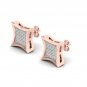 10k Rose Gold 0.10 Ct Brilliant Round Cut Diamond Cluster Stud Earrings I2