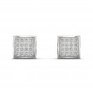 10k White Gold 0.10 Ct Brilliant Round Cut Diamond Cluster Stud Earrings HI 10k White Gold 0.10 Ct Brilliant Round Cut Diamond Cluster Stud Earrings HI