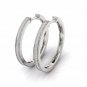 S925 Sterling Silver 0.25Ct Natural Round Cut Diamond Row Hoop Earrings
