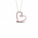 10k Rose Gold 0.05ct TDW Diamond Tilted Heart Necklace (I-J, I2)