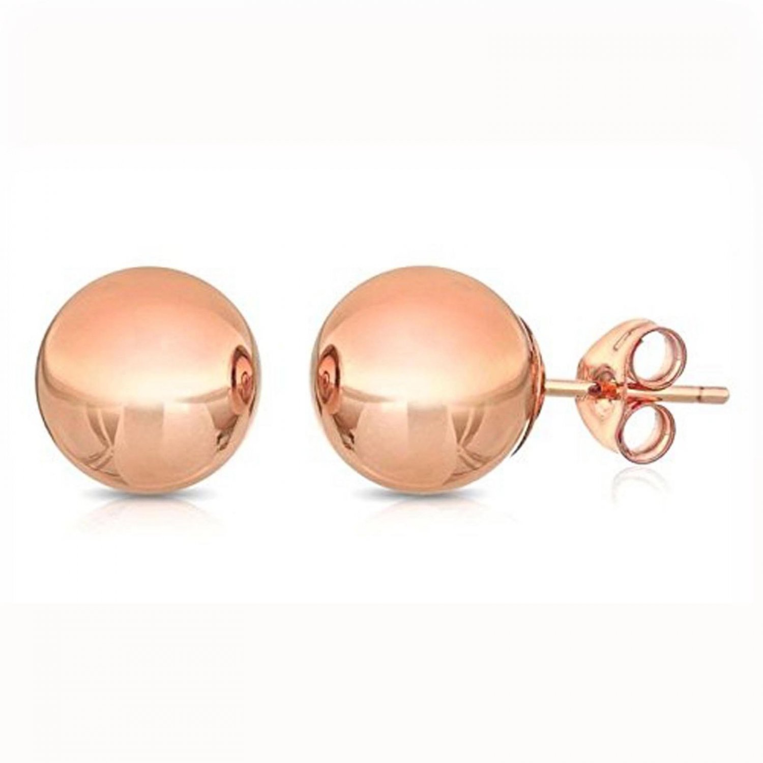 14K Rose Gold 4MM  Ball Stud Earrings