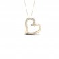 10k Yellow Gold 0.05ct TDW Diamond Tilted Heart Necklace (I-J, I2)
