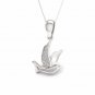 S925 Sterling Silver 0.05Ct TW Diamond Flying Bird Necklace