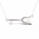 S925 Sterling Silver 0.12Ct TDW Diamond Key Necklace