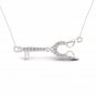 S925 Sterling Silver 0.12Ct TDW Diamond Key Necklace