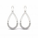 S925 Sterling Silver 0.12Ct  Natural Round Cut Diamond  Dangle Earrings