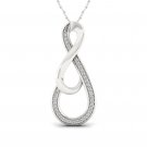 S925 Sterling Silver 0.11Ct TDW Diamond Double Infinity Necklace