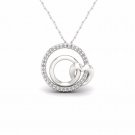 S925 Sterling Silver 0.1Ct TW Diamond Loops and Heart Necklace