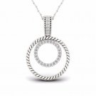 S925 Sterling Silver 0.1Ct TW Diamond Double Loop Necklace