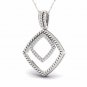 S925 Sterling Silver 0.1Ct TW Diamond Double Loop Fashion Necklace