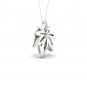 S925 Sterling Silver 0.1ct TDW Diamond Maple Leaf Necklace (I-J, I2)
