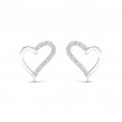 10k White Gold 0.08ct TDW Diamond Heart Stud Earrings (I-J, I2)