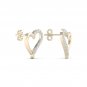 10k Yellow Gold 0.08ct TDW Diamond Heart Stud Earrings (I-J, I2)