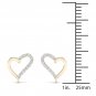 10k Yellow Gold 0.08ct TDW Diamond Heart Stud Earrings (I-J, I2)