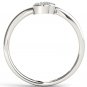 10k White Gold 0.04 Ct Round Cut Diamond Heart Fashion Engagement Ring HI I2