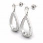 S925 Sterling Silver 0.10Ct Natural Round Cut Diamond Hoop Earrings