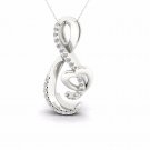 S925 Sterling Silver 0.08Ct TW Diamond Open Infinity Heart Necklace