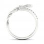 De Couer 10K White Gold 0.15Ct TDW Diamond Floral Heart Vine Open Ring (I-J, I2)