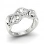 De Couer 10k White Gold 0.20 Ct TDW Diamond Ribbon & Heart Fashion Ring (I-J, I2)