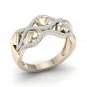 De Couer 10k Yellow Gold 0.20 Ct TDW Diamond Ribbon & Heart Fashion Ring (I-J, I2)