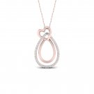 De Couer 10k Rose Gold 0.1ct TDW Diamond Heart Necklace (I-J, I2)