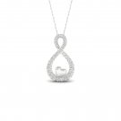 De Couer 10k White Gold 0.15ct TDW Diamond Infinity & Heart Necklace (I-J, I2)