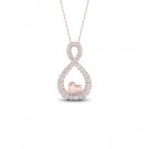 De Couer 10k Rose Gold 0.15ct TDW Diamond Infinity & Heart Necklace (I-J, I2) De Couer 10k Rose Gold 0.15ct TDW Diamond Infinity & Heart Necklace (I-J, I2)