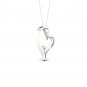 De Couer 10k White Gold 0.05ct TDW Diamond Skewed Heart Necklace (I-J, I2)