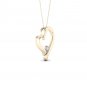 De Couer 10k Yellow Gold 0.05ct TDW Diamond Skewed Heart Necklace (I-J, I2)