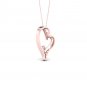 De Couer 10k Rose Gold 0.05ct TDW Diamond Skewed Heart Necklace (I-J, I2)