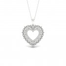 De Couer 10k White Gold 0.25ct TDW Diamond Heart Filigree Necklace (I-J, I2)