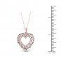 De Couer 10k Rose Gold 0.25ct TDW Diamond Heart Filigree Necklace (I-J, I2)