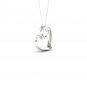De Couer 10k White Gold 0.05ct TDW Diamond Tilted Heart Necklace (I-J, I2)