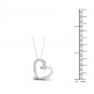 De Couer 10k White Gold 0.05ct TDW Diamond Tilted Heart Necklace (I-J, I2)