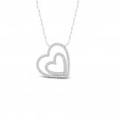 De Couer 10k White Gold 0.25ct TDW Diamond Heart Necklace (I-J, I2)