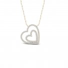 De Couer 10k Yellow Gold 0.25ct TDW Diamond Heart Necklace (I-J, I2)