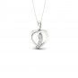 De Couer 10k White Gold 0.04ct TDW Diamond Knot Heart Necklace (I-J, I2)