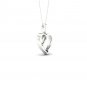 De Couer 10k White Gold 0.04ct TDW Diamond Knot Heart Necklace (I-J, I2)