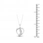 De Couer 10k White Gold 0.04ct TDW Diamond Knot Heart Necklace (I-J, I2)