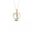 De Couer 10k Yellow Gold 0.04ct TDW Diamond Knot Heart Necklace (I-J, I2)