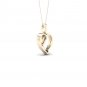 De Couer 10k Yellow Gold 0.04ct TDW Diamond Knot Heart Necklace (I-J, I2)