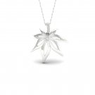 De Couer S925 Sterling Silver 0.1ct TDW Diamond Maple Leaf Necklace (I-J, I2)