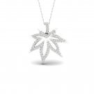 De Couer S925 Sterling Silver 0.25ct TDW Diamond Maple Leaf Necklace (I-J, I2)
