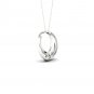 De Couer 10k White Gold 0.1ct TDW Diamond Interlocked Loops Necklace (I-J, I2)